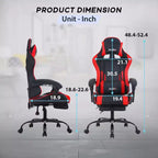 Sedia da gaming BestMassage Sedia da ufficio per computer con poggiapiedi e supporto lombare