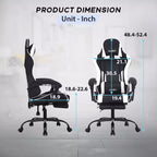 Sedia da gaming BestMassage Sedia da ufficio per computer con poggiapiedi e supporto lombare