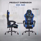 Sedia da gaming BestMassage Sedia da ufficio per computer con poggiapiedi e supporto lombare