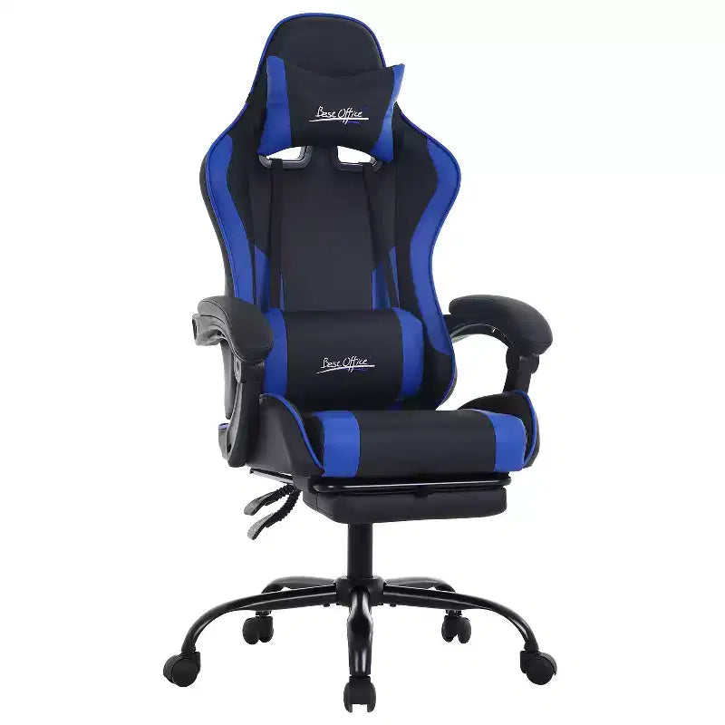 BestMassage Gaming Chair Office Computer Desk Chair Computer Chair with Footrest & Lumbar Support