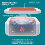 Bestway SaluSpa Hawaii Smart AirJet, Spa Gonflable Carré Portable pour 4 à 6 Personnes avec 140 Jets d'Air, Contrôle via Application et Couverture EnergySense, Bleu