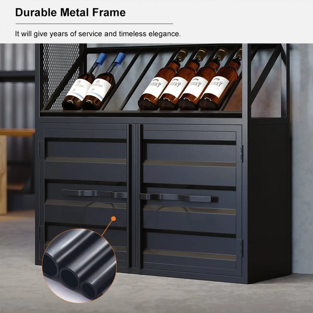 Casier à vin industriel polyvalent en métal avec armoire