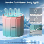 WARMOUNTS Baignoire de Plongée Froide Pliable de 291 Litres avec Isolation 5 Couches pour Thérapies Chaudes et Froides