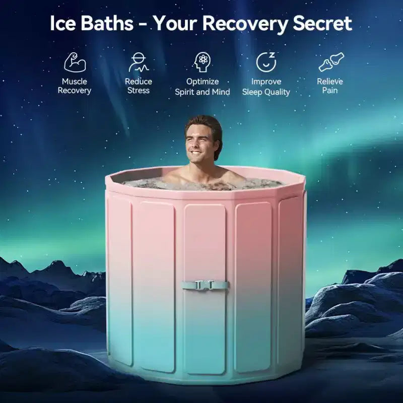 WARMOUNTS Baignoire de Plongée Froide Pliable de 291 Litres avec Isolation 5 Couches pour Thérapies Chaudes et Froides