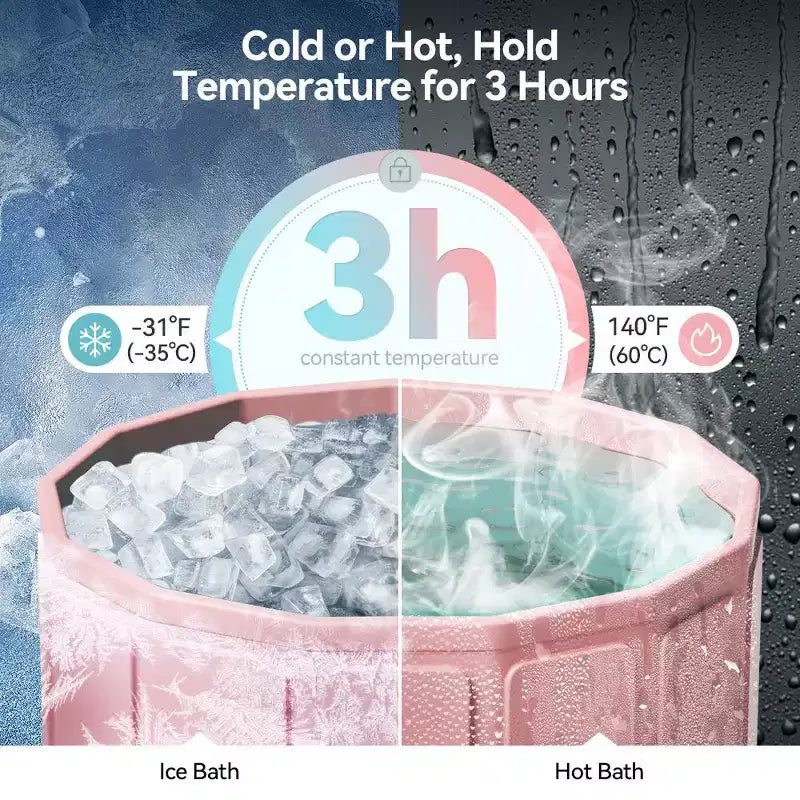 WARMOUNTS Baignoire de Plongée Froide Pliable de 291 Litres avec Isolation 5 Couches pour Thérapies Chaudes et Froides