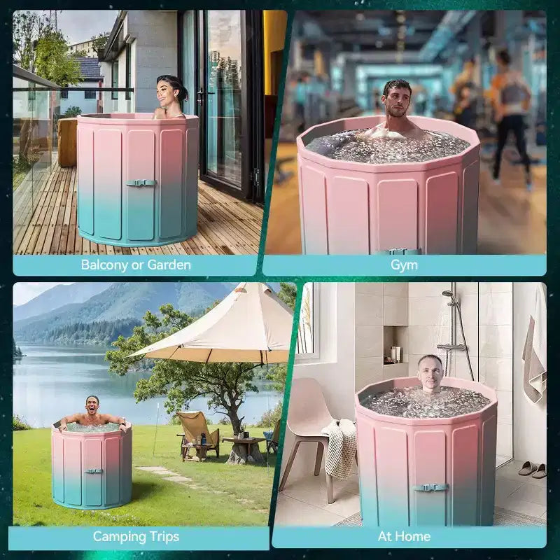 WARMOUNTS Baignoire de Plongée Froide Pliable de 291 Litres avec Isolation 5 Couches pour Thérapies Chaudes et Froides