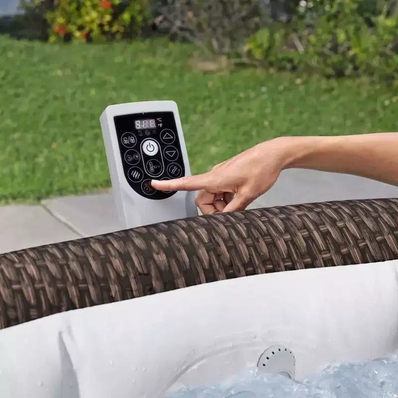 Bestway SaluSpa Bali Spa Gonflable 5 à 7 Personnes, Spa Portable Rond Extérieur Économe en Énergie avec 180 AirJets, 85 x 28