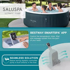 Bestway SaluSpa Miami AirJet Spa gonflable rond portable pour 4 à 6 personnes avec 140 AirJets et couverture EnergySense à économie d'énergie, vert foncé