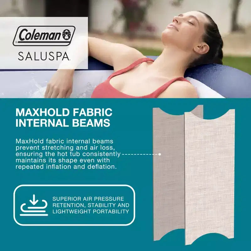 SaluSpa Hawaii Smart AirJet, spa gonflable avec contrôle par application, 140 jets, chauffage, filtre, spa portable pour 4 adultes, inclut une couverture et une pompe