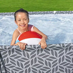 Piscine hors-sol rectangulaire Bestway Steel Pro pour jardin avec pompe filtrante de 1 249 litres, 3,66 m x 2,01 m x 66 cm, grise