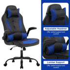 BestMassage Sedia da Gaming, Sedia da Ufficio, Sedia da Scrivania per Computer con Supporto Lombare e Poggiatesta Regolabile, Sedia da Gamer in Pelle PU per Adulti