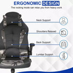 BestMassage Sedia da Gaming, Sedia da Ufficio, Sedia da Scrivania per Computer con Supporto Lombare e Poggiatesta Regolabile, Sedia da Gamer in Pelle PU per Adulti