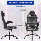 BestMassage Sedia da Gaming, Sedia da Ufficio, Sedia da Scrivania per Computer con Supporto Lombare e Poggiatesta Regolabile, Sedia da Gamer in Pelle PU per Adulti