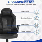 BestMassage Sedia da Gaming, Sedia da Ufficio, Sedia da Scrivania per Computer con Supporto Lombare e Poggiatesta Regolabile, Sedia da Gamer in Pelle PU per Adulti