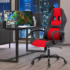 BestMassage Chaise de jeu Chaise de bureau avec soutien lombaire Hauteur réglable Cuir PU Chaise de direction pour femmes, hommes et adultes