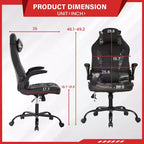 FDW Sedia da Gaming Sedia da Ufficio con Supporto Lombare in Pelle PU Sedie da Videogiochi per Adulti