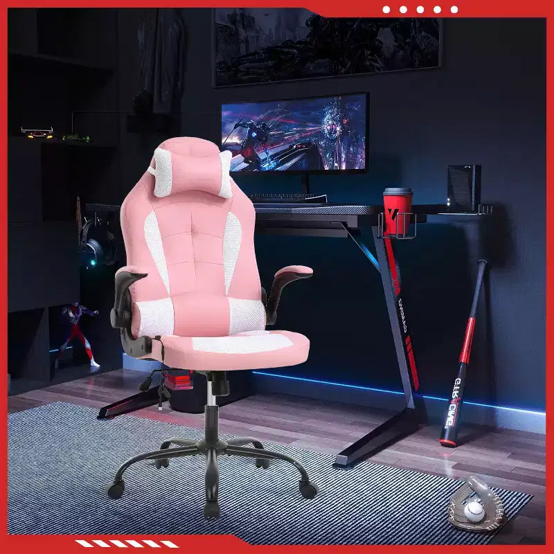FDW Sedia da Gaming Sedia da Ufficio con Supporto Lombare in Pelle PU Sedie da Videogiochi per Adulti