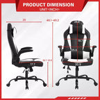 FDW Sedia da Gaming Sedia da Ufficio con Supporto Lombare in Pelle PU Sedie da Videogiochi per Adulti