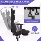 BestMassage Sedia da gaming per computer con supporto lombare e poggiapiedi, design girevole con ruote, sedia da ufficio per casa e gaming