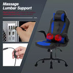 BestMassage Sedia da Gaming Sedia da Scrivania per Computer con Supporto Lombare, Rivestimento e Base Girevole su Rotelle per Giochi su PC e Uso Direzionale
