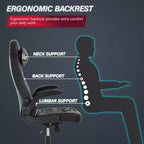 BestMassage Sedia da Gaming Sedia da Scrivania per Computer con Supporto Lombare, Rivestimento e Base Girevole su Rotelle per Giochi su PC e Uso Direzionale