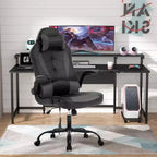 BestMassage Sedia da Gaming Sedia da Scrivania per Computer con Supporto Lombare, Rivestimento e Base Girevole su Rotelle per Giochi su PC e Uso Direzionale