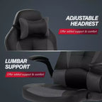BestMassage Sedia da Gaming Sedia da Scrivania per Computer con Supporto Lombare, Rivestimento e Base Girevole su Rotelle per Giochi su PC e Uso Direzionale
