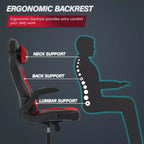 BestMassage Sedia da Gaming Sedia da Scrivania per Computer con Supporto Lombare, Rivestimento e Base Girevole su Rotelle per Giochi su PC e Uso Direzionale