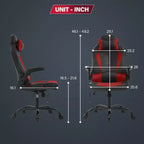 BestMassage Sedia da Gaming Sedia da Scrivania per Computer con Supporto Lombare, Rivestimento e Base Girevole su Rotelle per Giochi su PC e Uso Direzionale