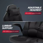 BestMassage Sedia da Gaming Sedia da Scrivania per Computer con Supporto Lombare, Rivestimento e Base Girevole su Rotelle per Giochi su PC e Uso Direzionale