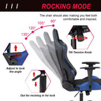 BestMassage Sedia Gaming Sedia da Ufficio con Supporto Lombare Poggiatesta Braccioli e Sedia Girevole con Rotelle per PC Gamer