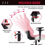 BestMassage Sedia Gaming Sedia da Ufficio con Supporto Lombare Poggiatesta Braccioli e Sedia Girevole con Rotelle per PC Gamer