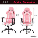 BestMassage Sedia Gaming Sedia da Ufficio con Supporto Lombare Poggiatesta Braccioli e Sedia Girevole con Rotelle per PC Gamer