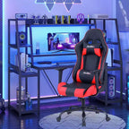 BestMassage Sedia Gaming Sedia da Ufficio con Supporto Lombare Poggiatesta Braccioli e Sedia Girevole con Rotelle per PC Gamer