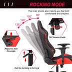 BestMassage Sedia Gaming Sedia da Ufficio con Supporto Lombare Poggiatesta Braccioli e Sedia Girevole con Rotelle per PC Gamer