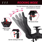 BestMassage Sedia Gaming Sedia da Ufficio con Supporto Lombare Poggiatesta Braccioli e Sedia Girevole con Rotelle per PC Gamer