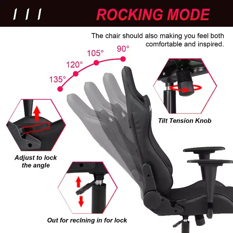 BestMassage Sedia Gaming Sedia da Ufficio con Supporto Lombare Poggiatesta Braccioli e Sedia Girevole con Rotelle per PC Gamer