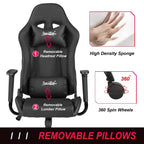 BestMassage Sedia Gaming Sedia da Ufficio con Supporto Lombare Poggiatesta Braccioli e Sedia Girevole con Rotelle per PC Gamer