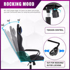 BestMassage Sedia da Gaming Sedia da Ufficio Sedia da Computer con Braccioli Girevole a 360° Supporto Lombare Sedia Direzionale Ergonomica per Adulti