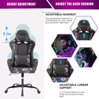 BestMassage Sedia da Gaming Sedia da Ufficio Sedia da Computer con Braccioli Girevole a 360° Supporto Lombare Sedia Direzionale Ergonomica per Adulti