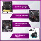 BestMassage Sedia da Gaming Sedia da Ufficio Sedia da Computer con Braccioli Girevole a 360° Supporto Lombare Sedia Direzionale Ergonomica per Adulti