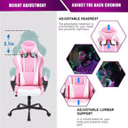 BestMassage Sedia da Gaming Sedia da Ufficio Sedia da Computer con Braccioli Girevole a 360° Supporto Lombare Sedia Direzionale Ergonomica per Adulti