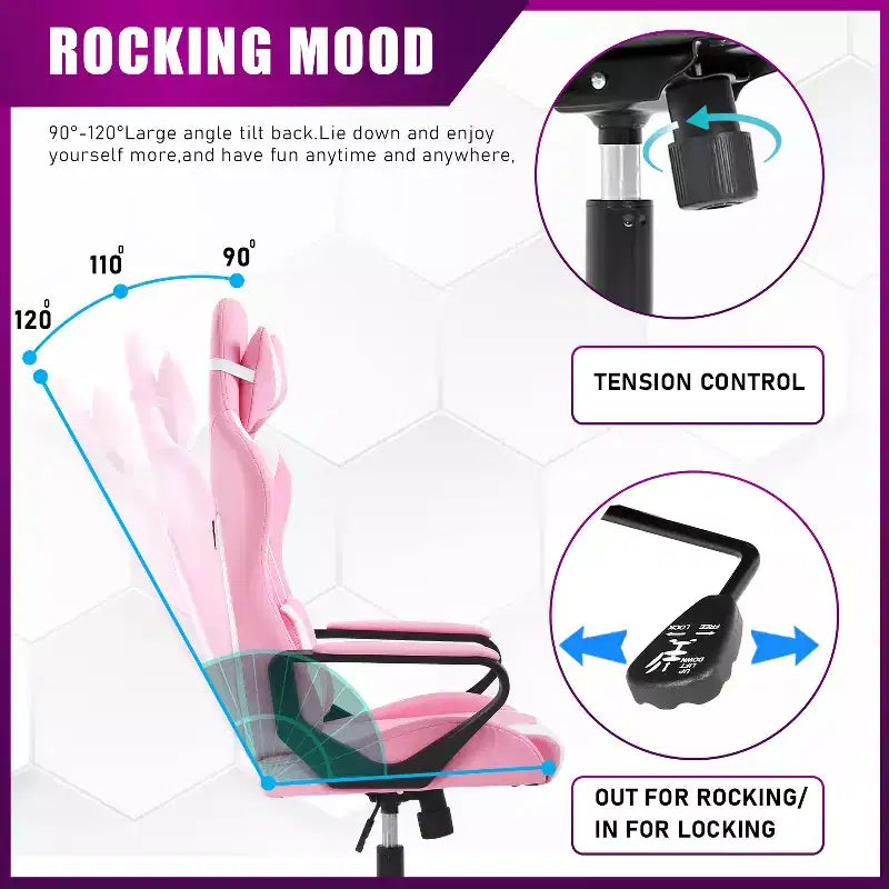 BestMassage Sedia da Gaming Sedia da Ufficio Sedia da Computer con Braccioli Girevole a 360° Supporto Lombare Sedia Direzionale Ergonomica per Adulti