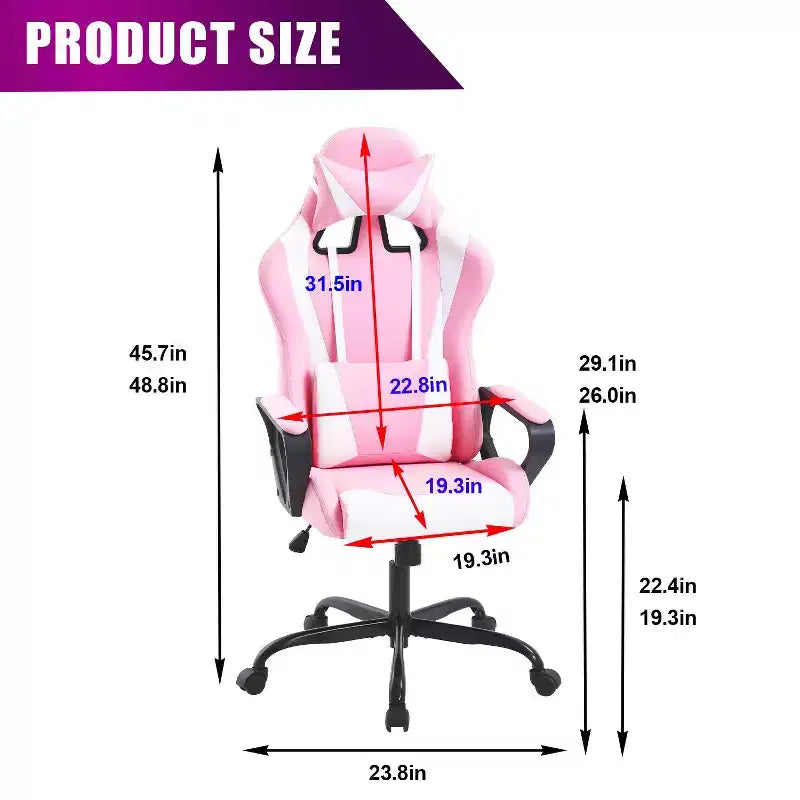 BestMassage Sedia da Gaming Sedia da Ufficio Sedia da Computer con Braccioli Girevole a 360° Supporto Lombare Sedia Direzionale Ergonomica per Adulti