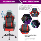 BestMassage Sedia da Gaming Sedia da Ufficio Sedia da Computer con Braccioli Girevole a 360° Supporto Lombare Sedia Direzionale Ergonomica per Adulti