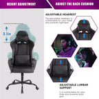 BestMassage Sedia da Gaming Sedia da Ufficio Sedia da Computer con Braccioli Girevole a 360° Supporto Lombare Sedia Direzionale Ergonomica per Adulti