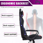 BestMassage Sedia da Gaming Sedia da Ufficio Sedia da Computer con Braccioli Girevole a 360° Supporto Lombare Sedia Direzionale Ergonomica per Adulti
