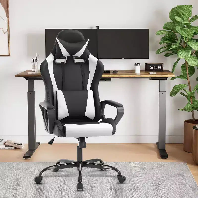 BestMassage Sedia da Gaming Sedia da Ufficio Sedia da Computer con Braccioli Girevole a 360° Supporto Lombare Sedia Direzionale Ergonomica per Adulti