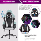 BestMassage Sedia da Gaming Sedia da Ufficio Sedia da Computer con Braccioli Girevole a 360° Supporto Lombare Sedia Direzionale Ergonomica per Adulti