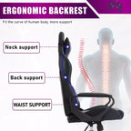 BestMassage Sedia da Gaming Sedia da Ufficio Sedia da Computer con Braccioli Girevole a 360° Supporto Lombare Sedia Direzionale Ergonomica per Adulti